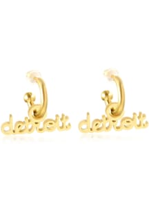 Detroit EB & Co Script Huggie Hoop Womens Earrings