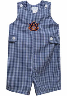 Vive La Fete Auburn Tigers Toddler Navy Blue Gingham Overalls