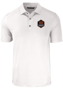 Cutter and Buck Houston Dynamo Mens White Forge Recycled Short Sleeve Polo