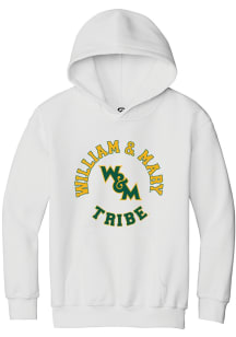 Summit Sportswear William & Mary Tribe Youth White CIRCLE Long Sleeve Hoodie