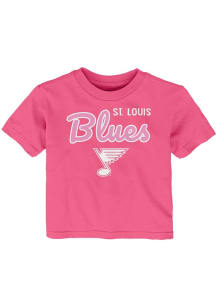 St Louis Blues Toddler Girls Pink Big Game Short Sleeve T-Shirt
