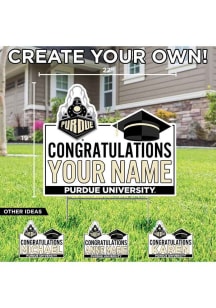 Purdue Boilermakers Personalized Congratulations Grad Yard Sign - White