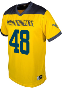 Nate Flower  Genuine Collective West Virginia Mountaineers Gold Football NIL Football Jersey