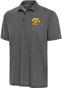 Antigua Iowa Hawkeyes Mens Black Trickle Short Sleeve Polo
