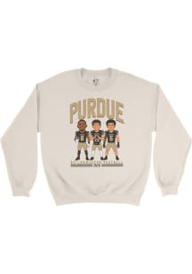 Campus Ink  Purdue Boilermakers Mens Ivory Caricature Player Crew