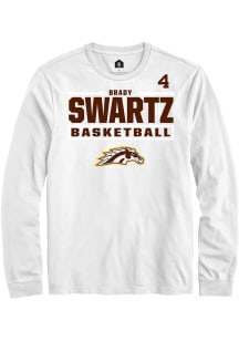 Brady Swartz Western Michigan Broncos White NIL Stacked Box Long Sleeve Player T Shirt