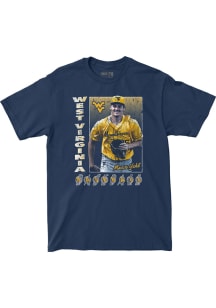 Max Yehl West Virginia Mountaineers Navy Blue Block NIL Graphic Short Sleeve Fashion Player T Shir..