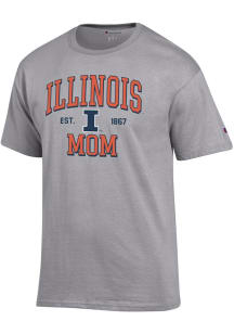 Champion Illinois Fighting Illini Grey EST Date Mom Jersey Short Sleeve T Shirt