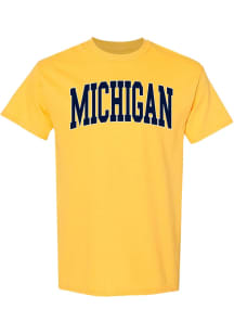 Michigan Wolverines Yellow Mega Arch Short Sleeve T Shirt