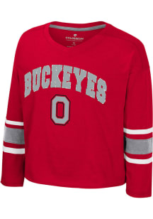 Colosseum Ohio State Buckeyes Girls Red Fire Long Sleeve T-shirt