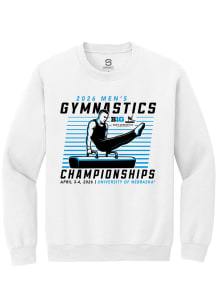 Summit Sportswear Big Ten Mens White 2026 Men's Gymnastics Championships Long Sleeve Crew Sweatshi..