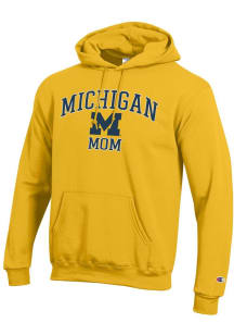 Champion Michigan Wolverines Mens Yellow Mom Powerblend Long Sleeve Hoodie