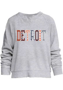 Detroit Womens Silver Detroit Applique Crew Sweatshirt