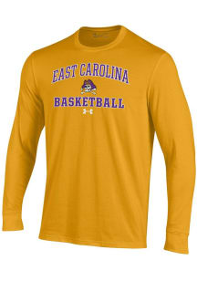 Under Armour East Carolina Pirates Gold Basketball Performance Long Sleeve T Shirt