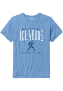 Washburn Ichabods Light Blue Victory Falls Puff Arch Mascot Short Sleeve Fashion T Shirt