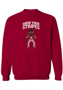 Indiana Hoosiers Mens Crimson Mascot Spirit Mark Long Sleeve Crew Sweatshirt