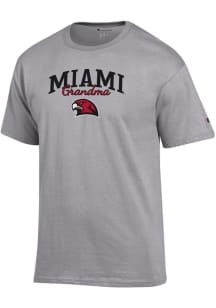 Champion Miami RedHawks Grey Grandma Script Jersey Short Sleeve T Shirt