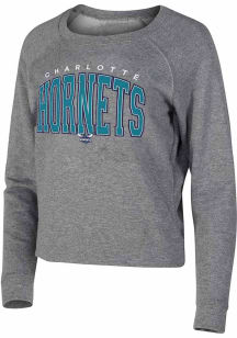 Concepts Sport Charlotte Hornets Womens Ash MAINSTREAM Crew Sweatshirt