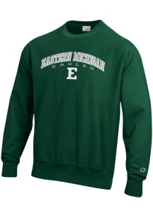 Champion Eastern Michigan Eagles Mens Green Double Arch Reverse Weave Long Sleeve Crew Sweatshirt
