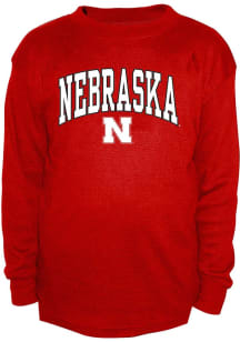 Nebraska Cornhuskers Mens Red Thermal Big and Tall Crew Sweatshirt