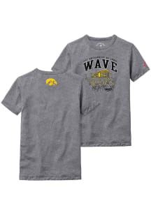 Iowa Hawkeyes Youth Grey The Wave Project Short Sleeve Fashion T-Shirt