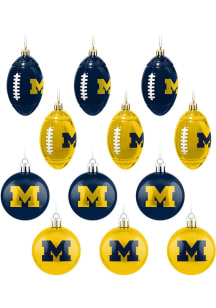 Michigan Wolverines 12 Pack Ornament - Blue
