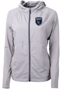 Cutter and Buck San Jose Earthquakes Womens Grey Adapt Eco Light Weight Jacket