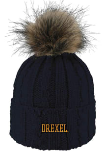 LogoFit Drexel Dragons Navy Blue Faux Pom Mens Knit Hat