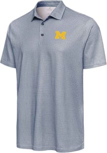 Antigua Michigan Wolverines Mens Navy Blue Breeze Short Sleeve Polo