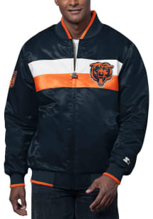 Mens Chicago Bears Starter Mens Wordmark Heavyweight Jacket - Navy Blue