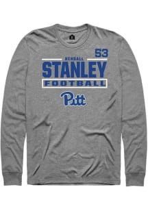 Kendall Stanley Pitt Panthers Graphite Football NIL Stacked Box Long Sleeve Player T Shirt