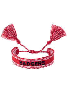 Wisconsin Badgers Woven Tassel Womens Bracelet