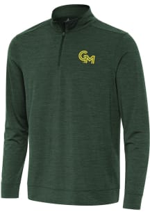 Antigua George Mason University Mens Green Bright Long Sleeve Qtr Zip Pullover