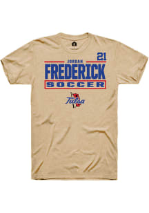 jordan frederick Tulsa Golden Hurricane Brown NIL Stacked Box Short Sleeve Player T Shirt