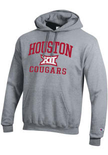 Champion Houston Cougars Mens Grey B12 Arch Powerblend Long Sleeve Hoodie