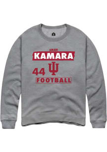 Amari Kamara Indiana Hoosiers Mens Grey Football NIL Striped Player Crew