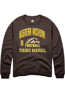 Terence Marshall Western Michigan Broncos Mens Brown Football NIL Arch Logo Player Crew
