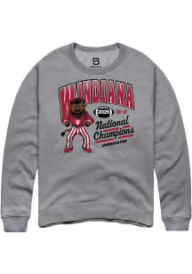 Summit Sportswear Indiana Hoosiers Mens Graphite WINDIANA Arch 2025 National Champions Long Sleeve..