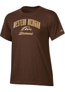 Champion Western Michigan Broncos Womens Brown Glitter Short Sleeve T-Shirt