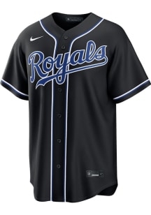Kansas City Royals Mens Nike Replica Carbon Fashion Jersey - Black