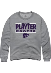 Kiersten Playter K-State Wildcats Mens Graphite NIL Stacked Box Player Crew