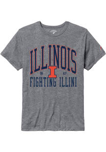 Illinois Fighting Illini Grey All American Oversized Number One Short Sleeve T Shirt