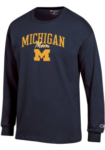Champion Michigan Wolverines Navy Blue Mom Script Jersey Long Sleeve T Shirt