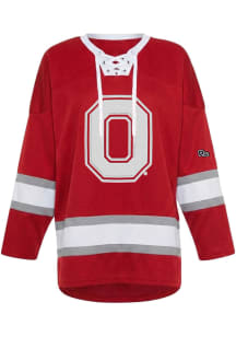Hype and Vice Ohio State Buckeyes Womens Red Hockey LS Tee