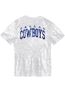Dallas Cowboys Womens Sequin Fashion Football Jersey - White