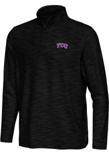 Antigua TCU Horned Frogs Mens Black Swell Long Sleeve Qtr Zip Pullover