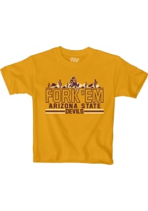 Blue 84 Arizona State Sun Devils Youth Gold Fork'Em Short Sleeve T-Shirt