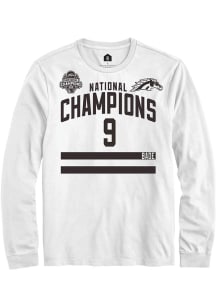 Zach Bade Western Michigan Broncos White NIL 2025 National Champions Shirzee Long Sleeve Player T..