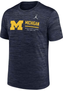 Nike Michigan Wolverines Navy Blue DriFit Velocity Jordan Short Sleeve T Shirt