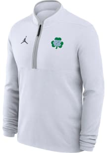 Nike North Carolina Tar Heels Mens White Aer Lingus Football Victory Jumpman Long Sleeve Qtr Zip P..